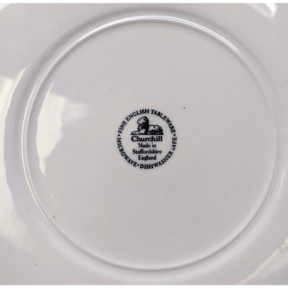 Authentic Churchill Blue Willow China Plate, Cup, Saucer 3-Piece Set England NEW - Picture 4 of 10